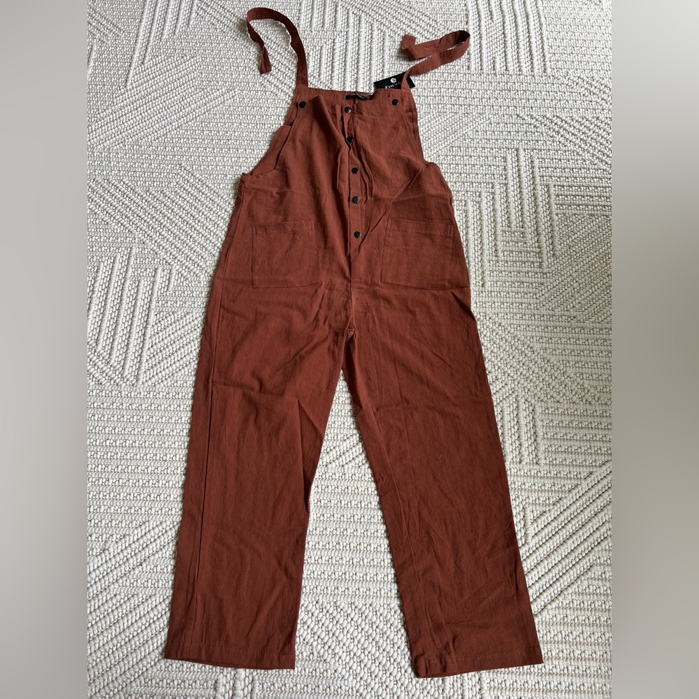 Brown Button-Up Overalls - brand new